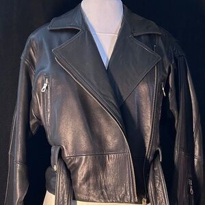 Andrew Marc Motorcycle Style Leather Jacket  XS